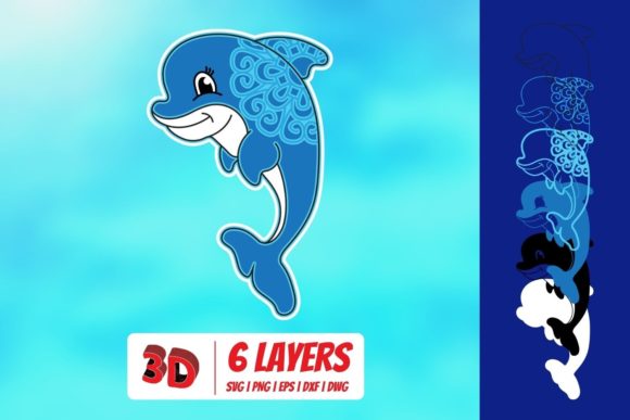 3D Dolphin SVG