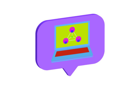 3D Icon Laptop Network
