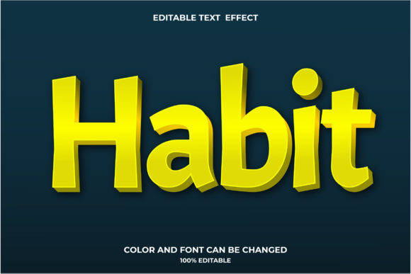 Habit Stylish Editable 3d Text Effect