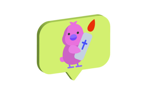 Icon 3D Easter Chicken and Candle