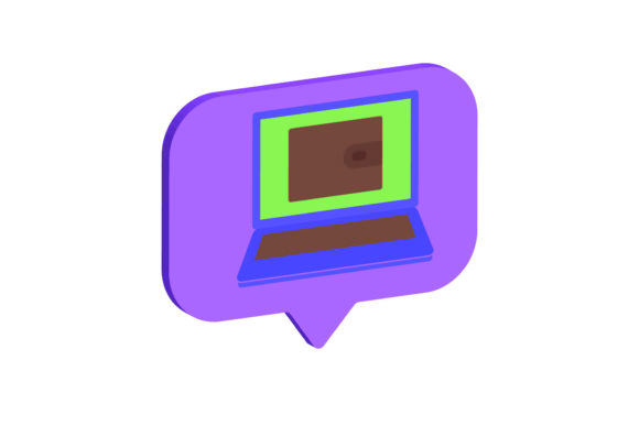 Icon Laptop 3D Purse Design Assets