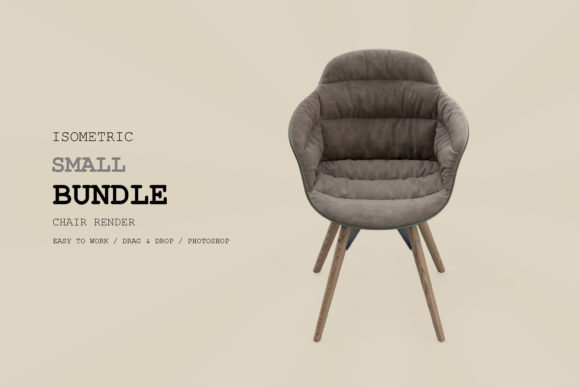 Isometric Armchair 3D Rendering Pack 10