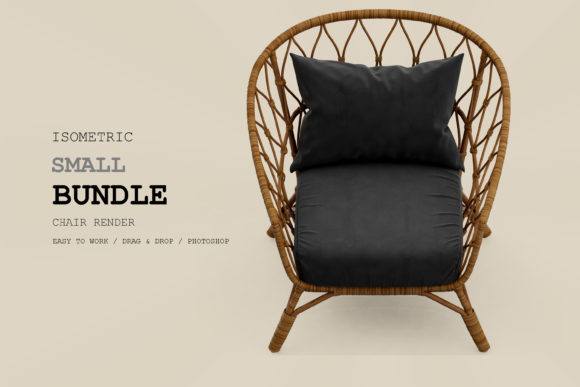 Isometric Armchair 3D Rendering Pack 14