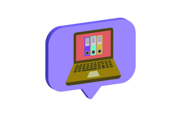 Laptop 3D Icon Document