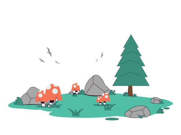 Mushroom 3d View Field Vector: Bridging Organic Aesthetics and Digital Precision
