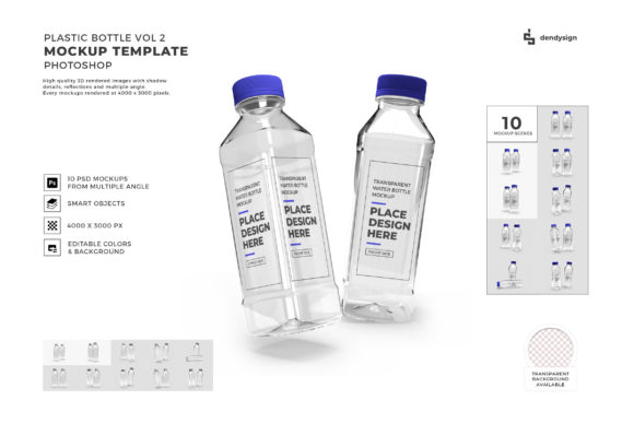 Plastic Bottle 3D Mockup Bundle Vol 2